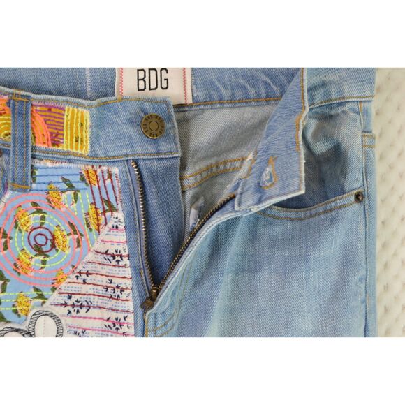Urban Outfitters BDG Women's 25 High Waisted Patchwork Flare Light Wash Jeans - Picture 8 of 16